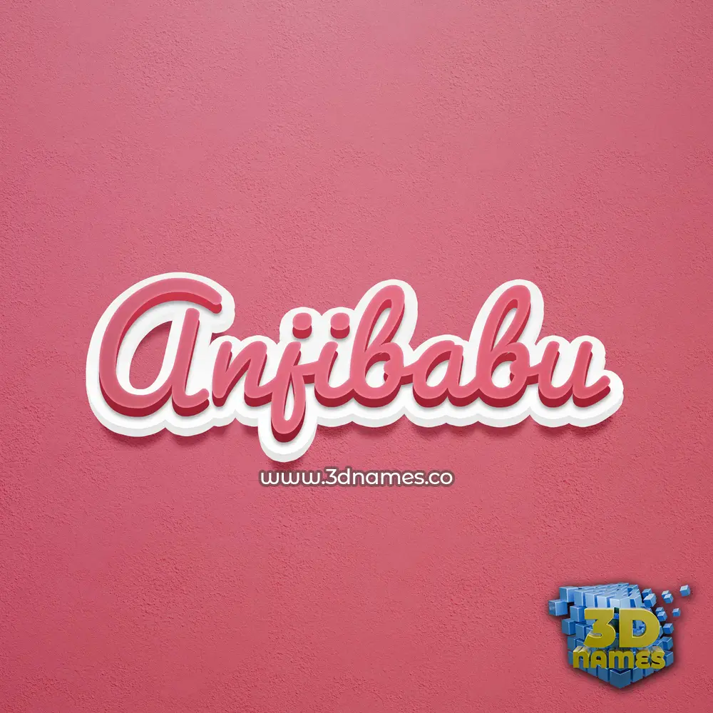 anjibabu in Red Scribble style - 3D name wallpaper