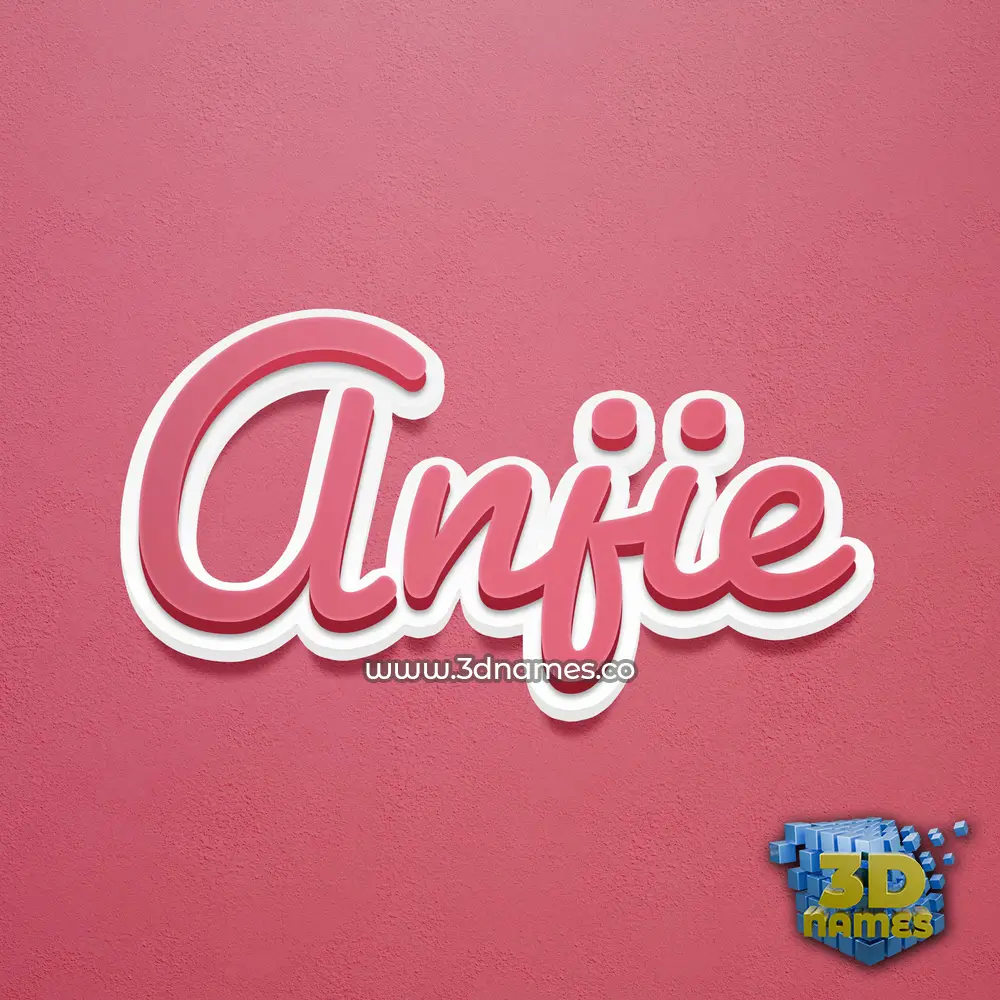 anjie in Red Scribble style - 3D name wallpaper