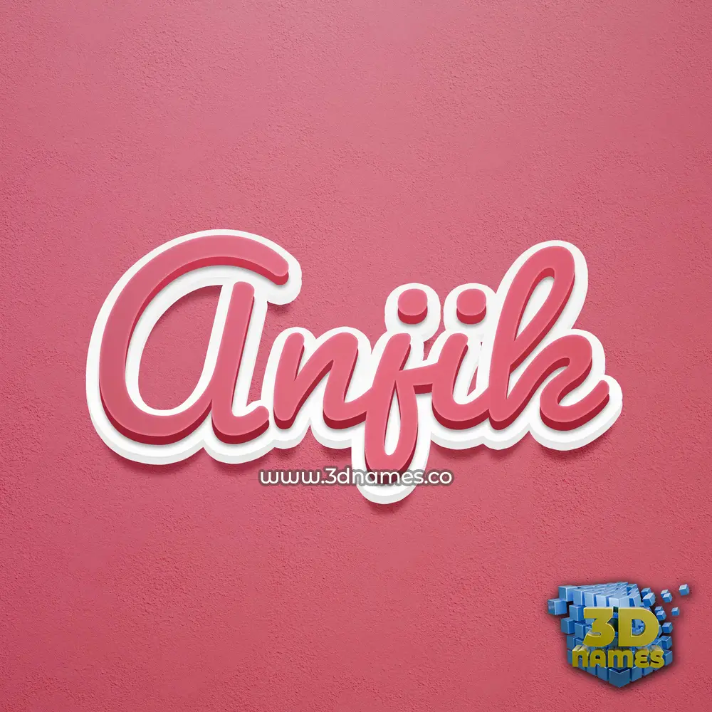 anjik in Red Scribble style - 3D name wallpaper