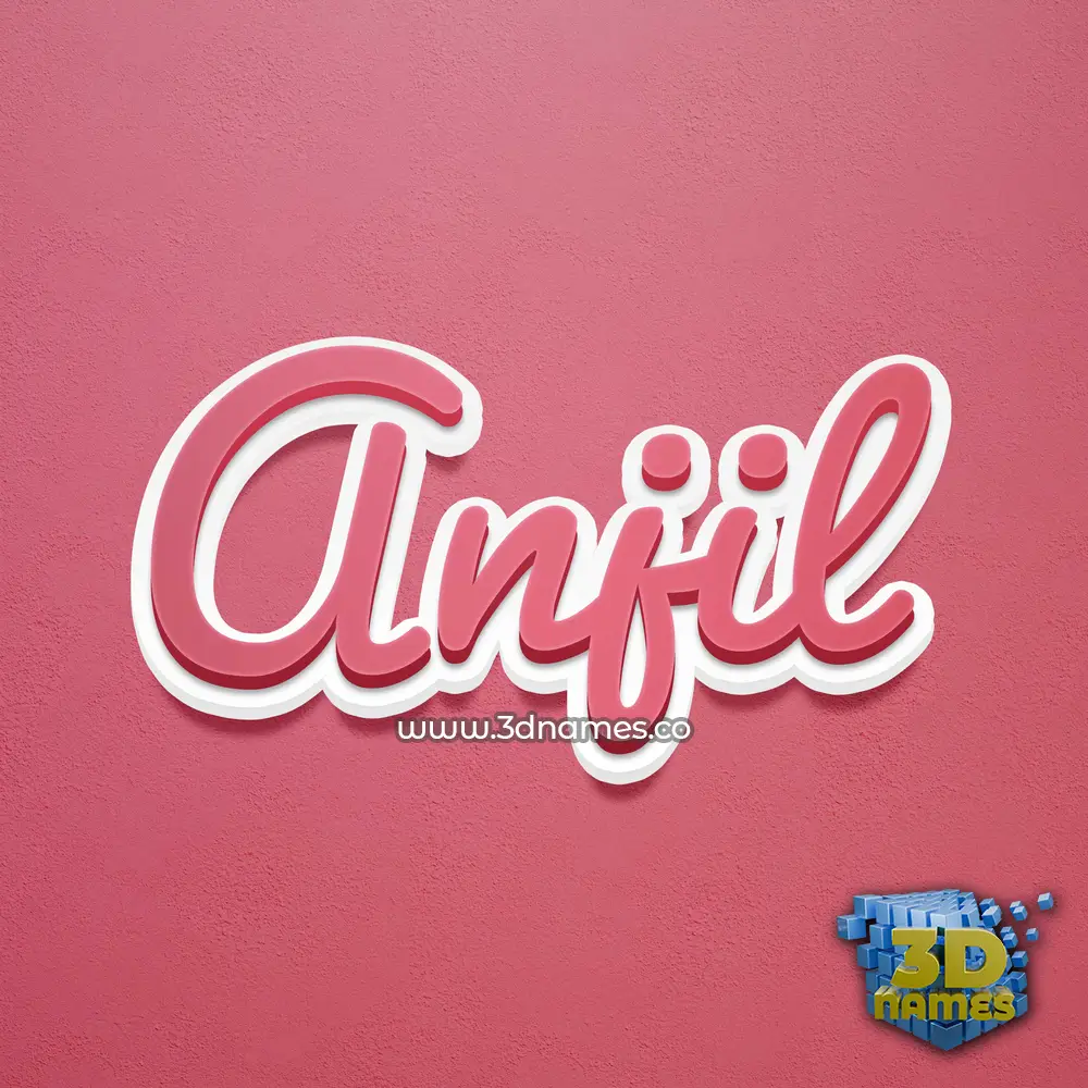 anjil in Red Scribble style - 3D name wallpaper