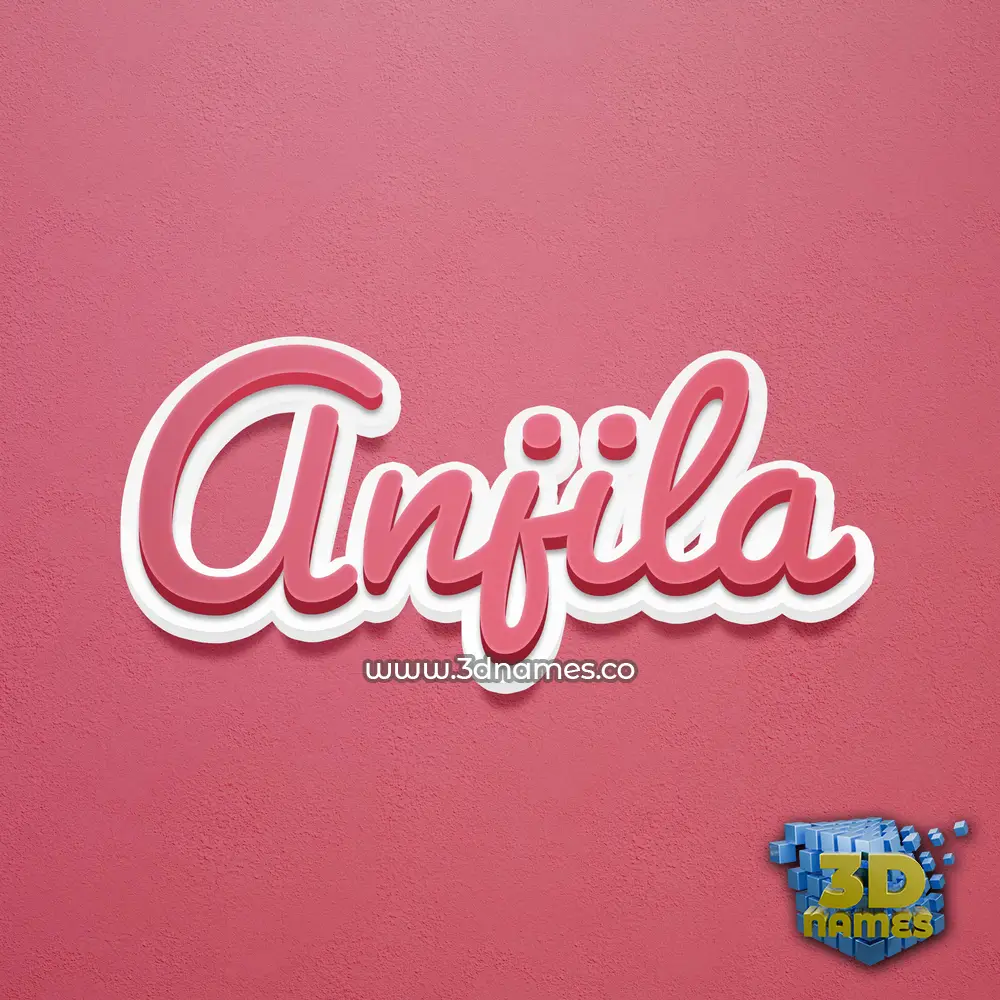 anjila in Red Scribble style - 3D name wallpaper
