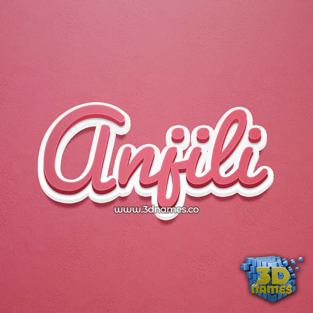 anjili in Red Scribble style - 3D name wallpaper