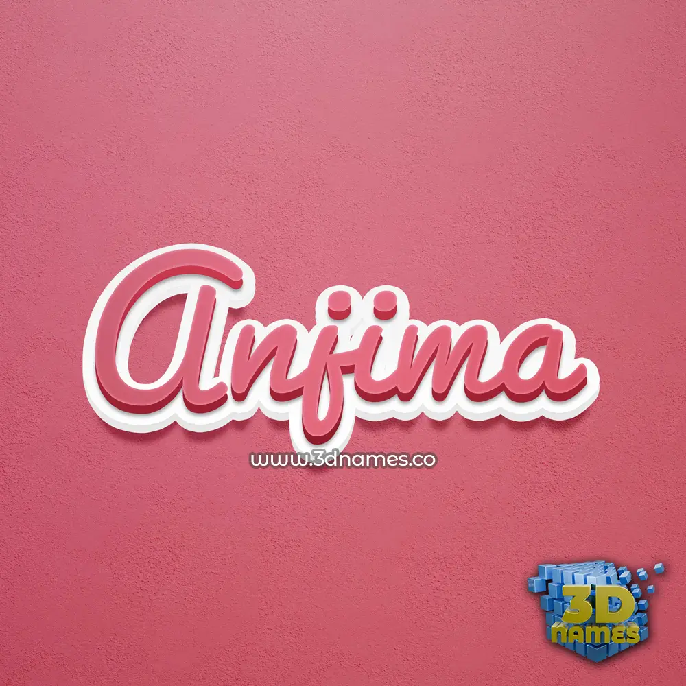 anjima in Red Scribble style - 3D name wallpaper