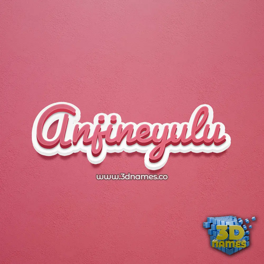 anjineyulu in Red Scribble style - 3D name wallpaper