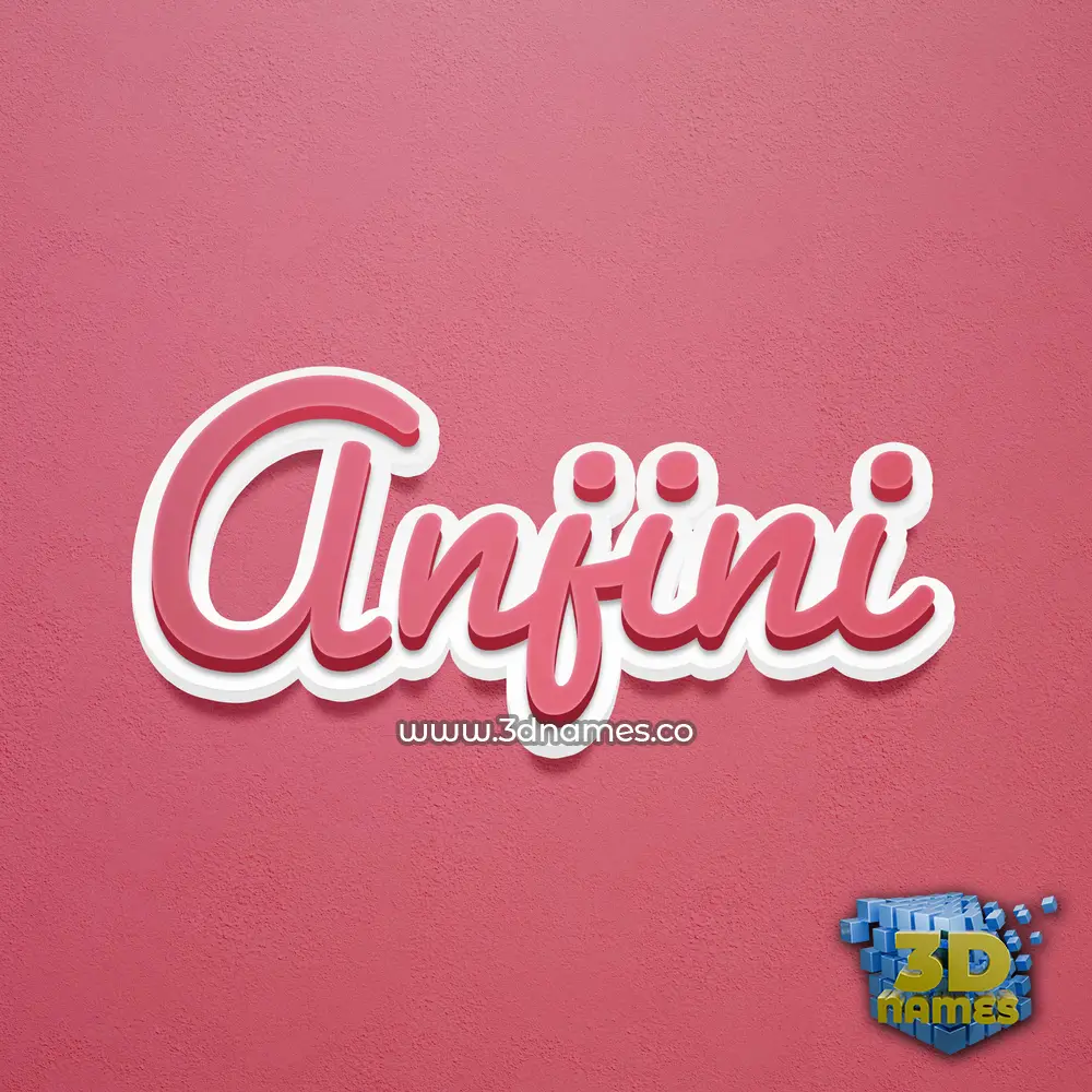 anjini in Red Scribble style - 3D name wallpaper