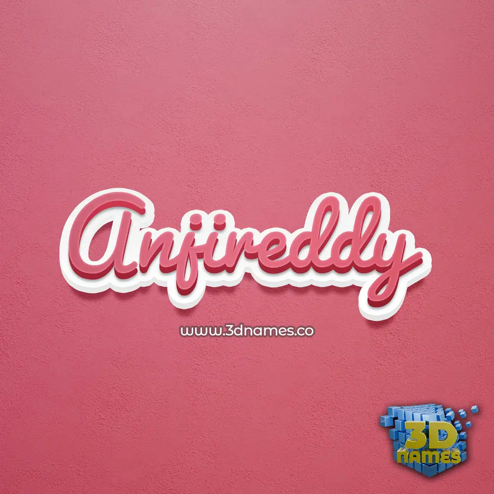 anjireddy in Red Scribble style - 3D name wallpaper