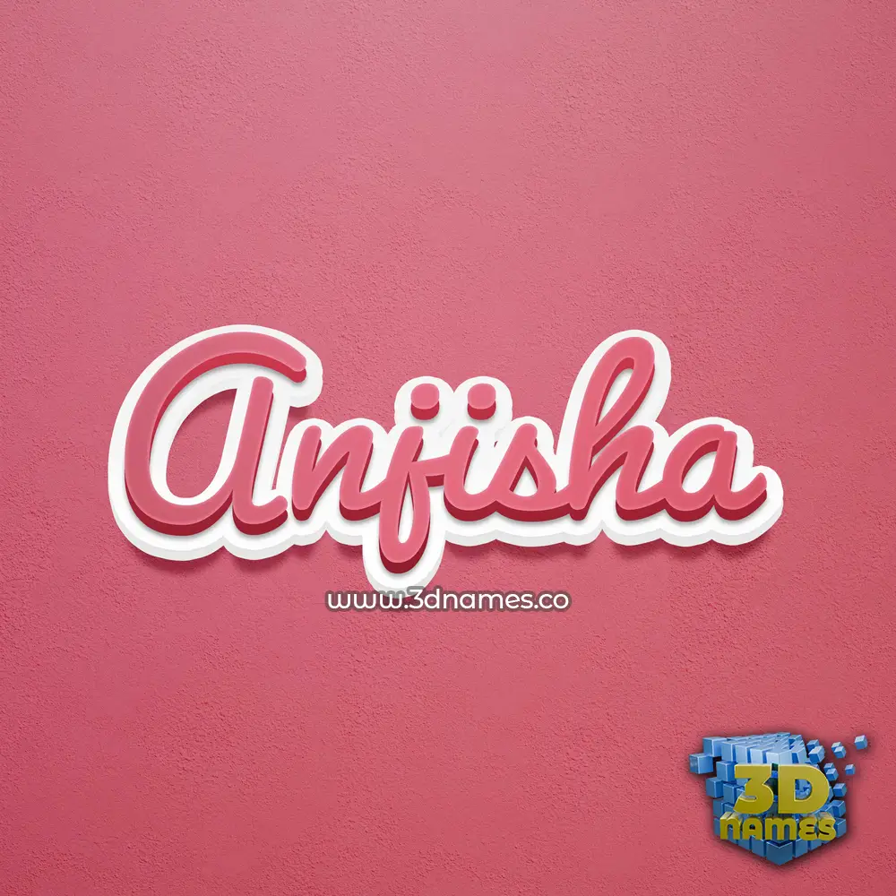 anjisha in Red Scribble style - 3D name wallpaper
