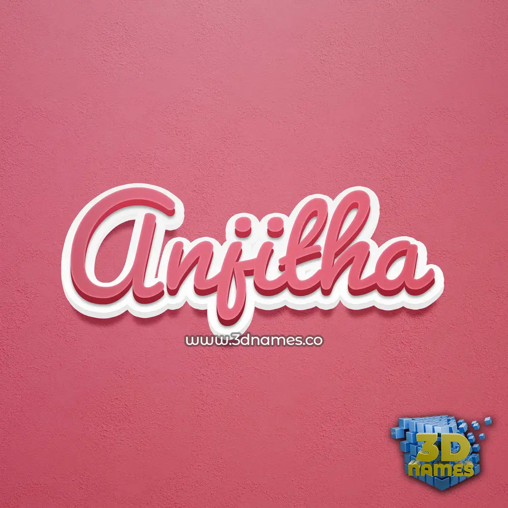 anjitha in Red Scribble style - 3D name wallpaper