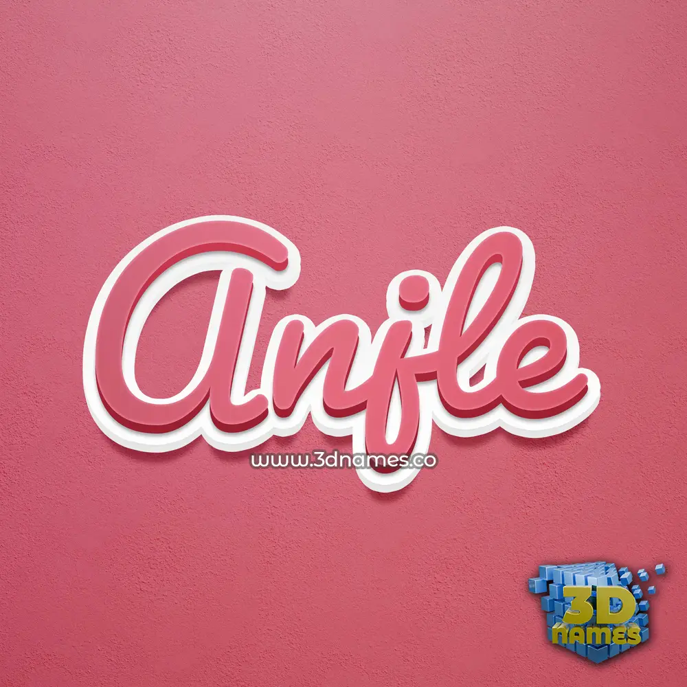 anjle in Red Scribble style - 3D name wallpaper