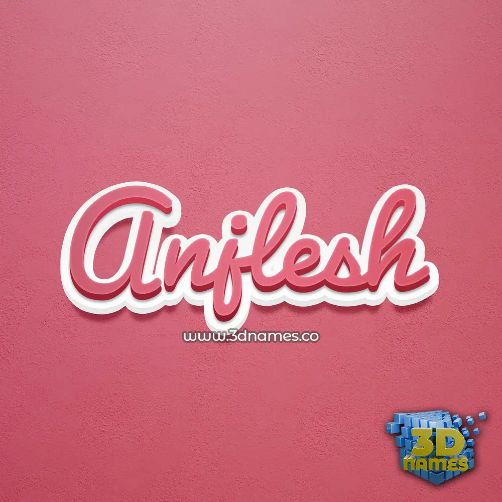 anjlesh in Red Scribble style - 3D name wallpaper