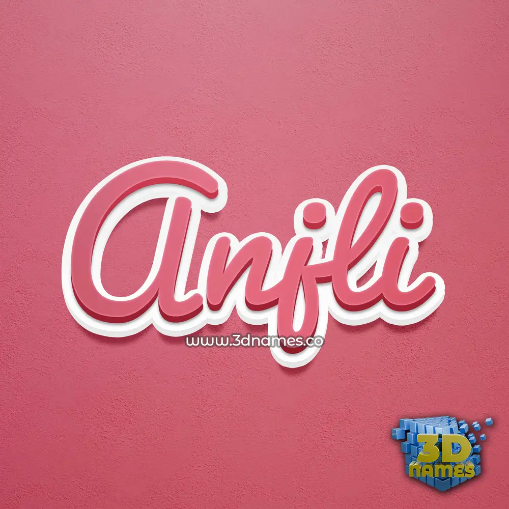 anjli in Red Scribble style - 3D name wallpaper