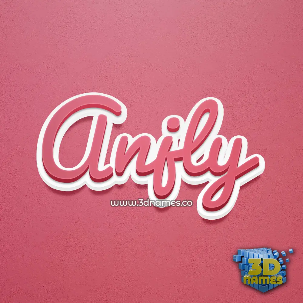 anjly in Red Scribble style - 3D name wallpaper