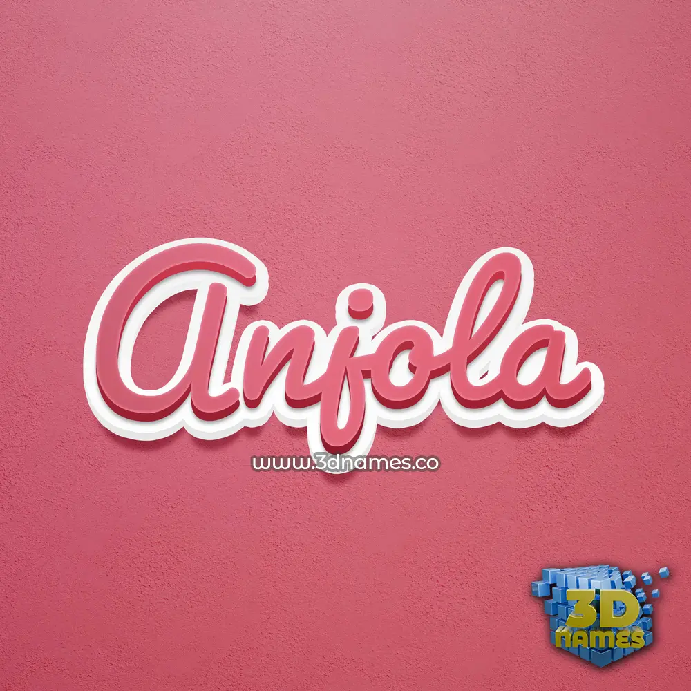 anjola in Red Scribble style - 3D name wallpaper
