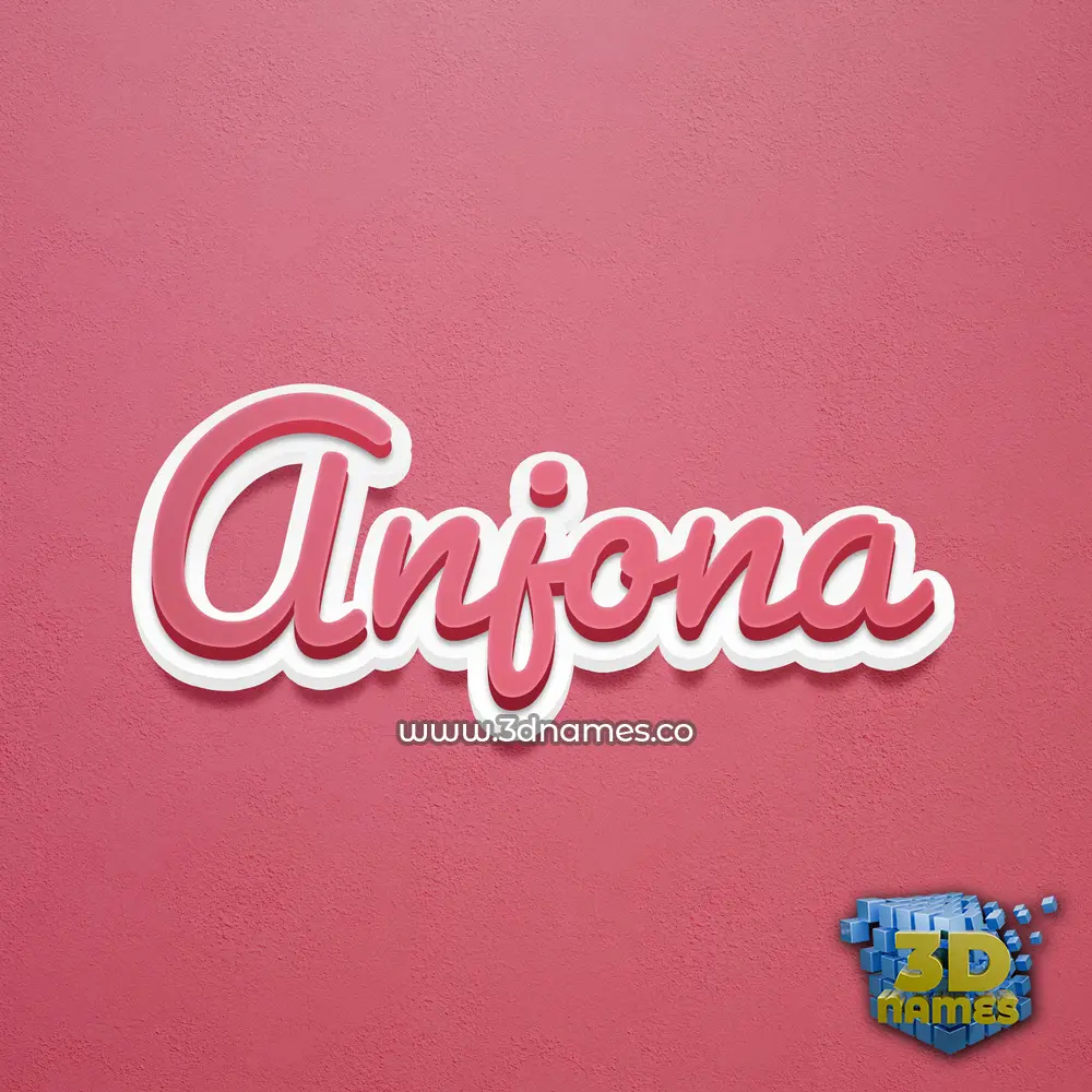 anjona in Red Scribble style - 3D name wallpaper