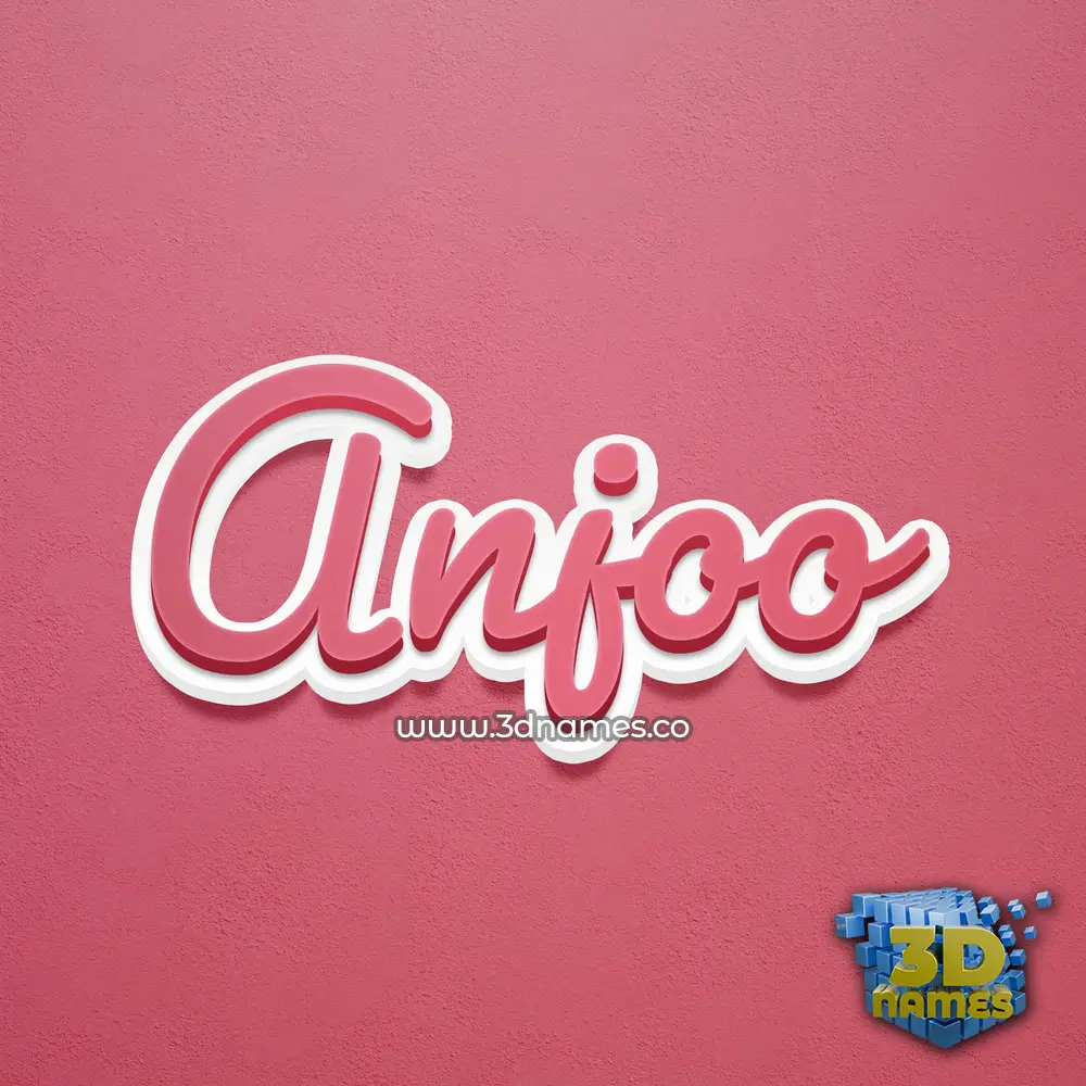 anjoo in Red Scribble style - 3D name wallpaper