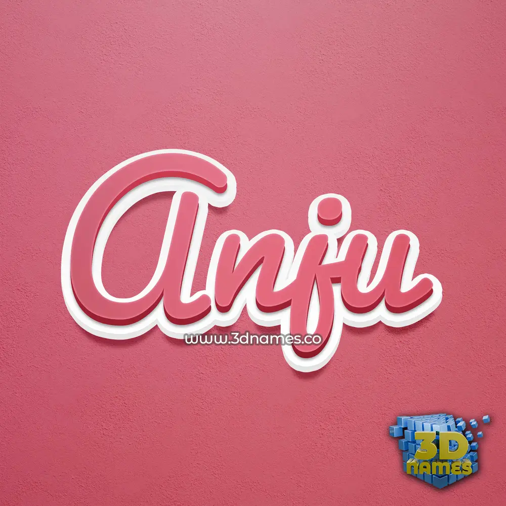anju in Red Scribble style - 3D name wallpaper