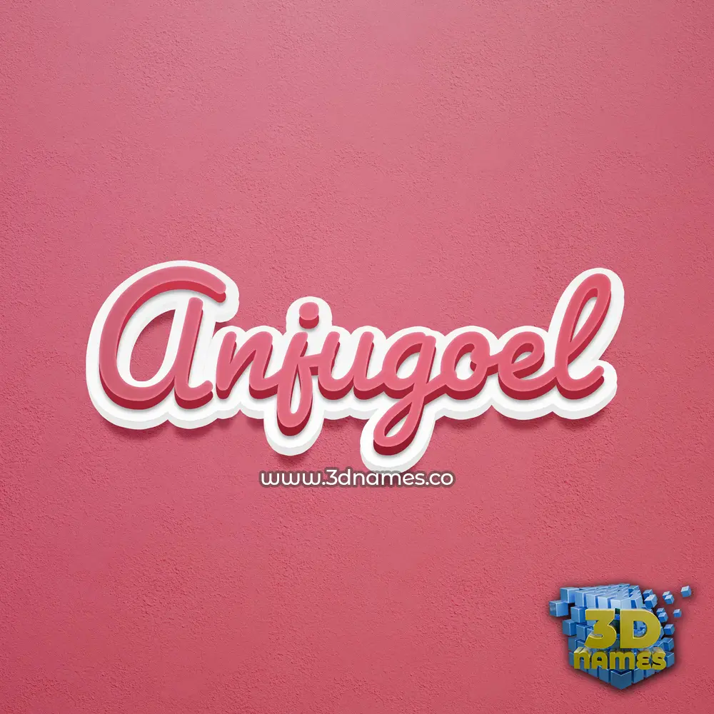 anjugoel in Red Scribble style - 3D name wallpaper