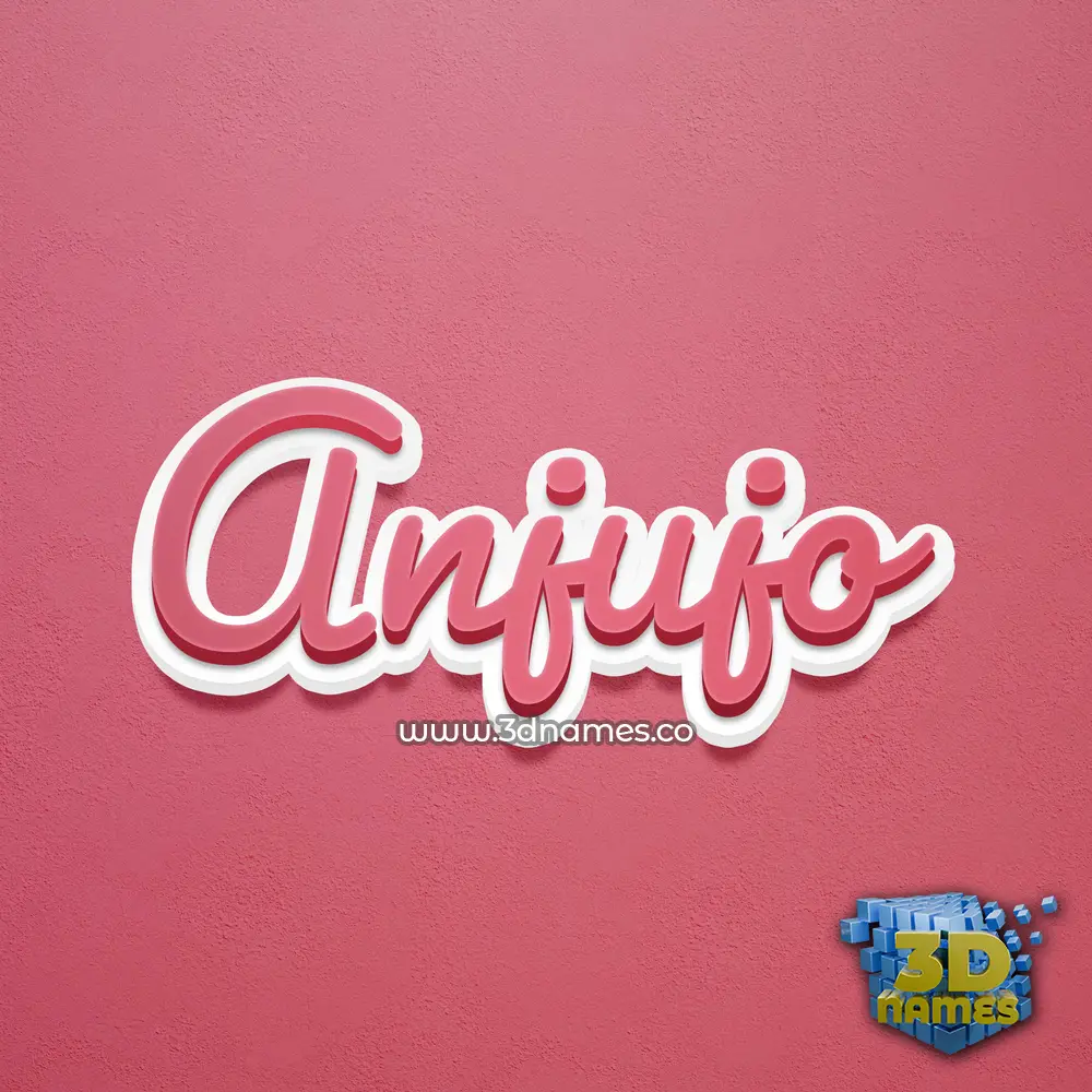 anjujo in Red Scribble style - 3D name wallpaper