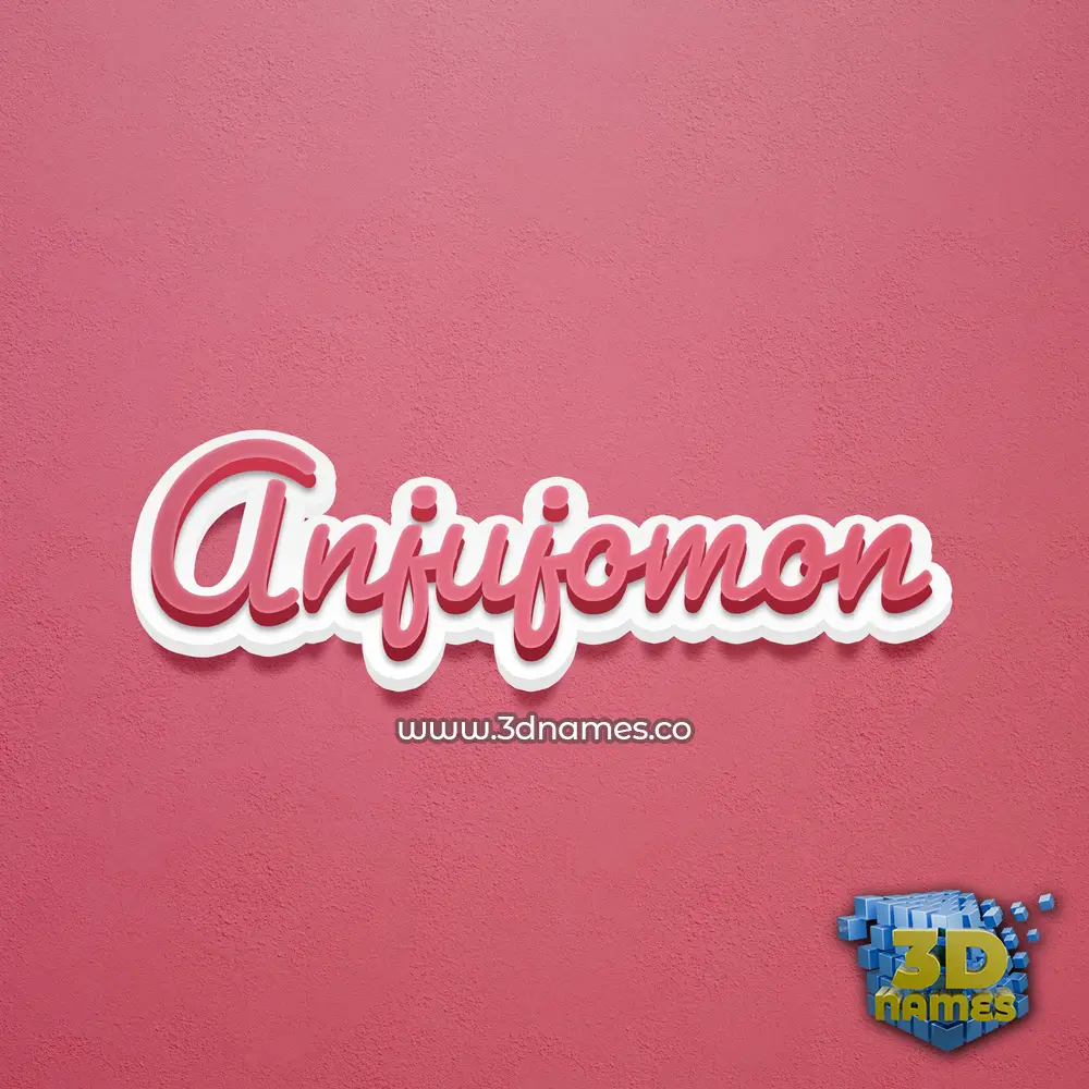 anjujomon in Red Scribble style - 3D name wallpaper
