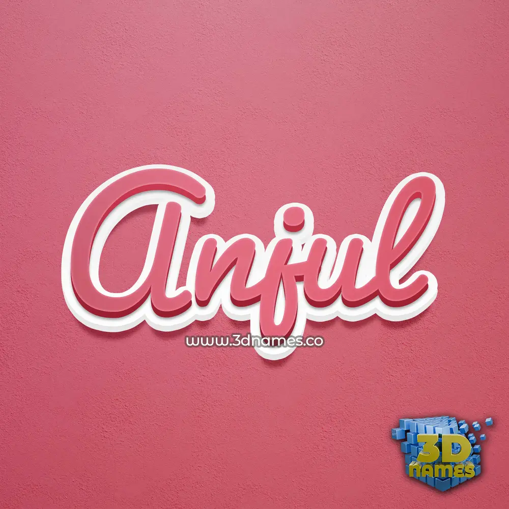 anjul in Red Scribble style - 3D name wallpaper