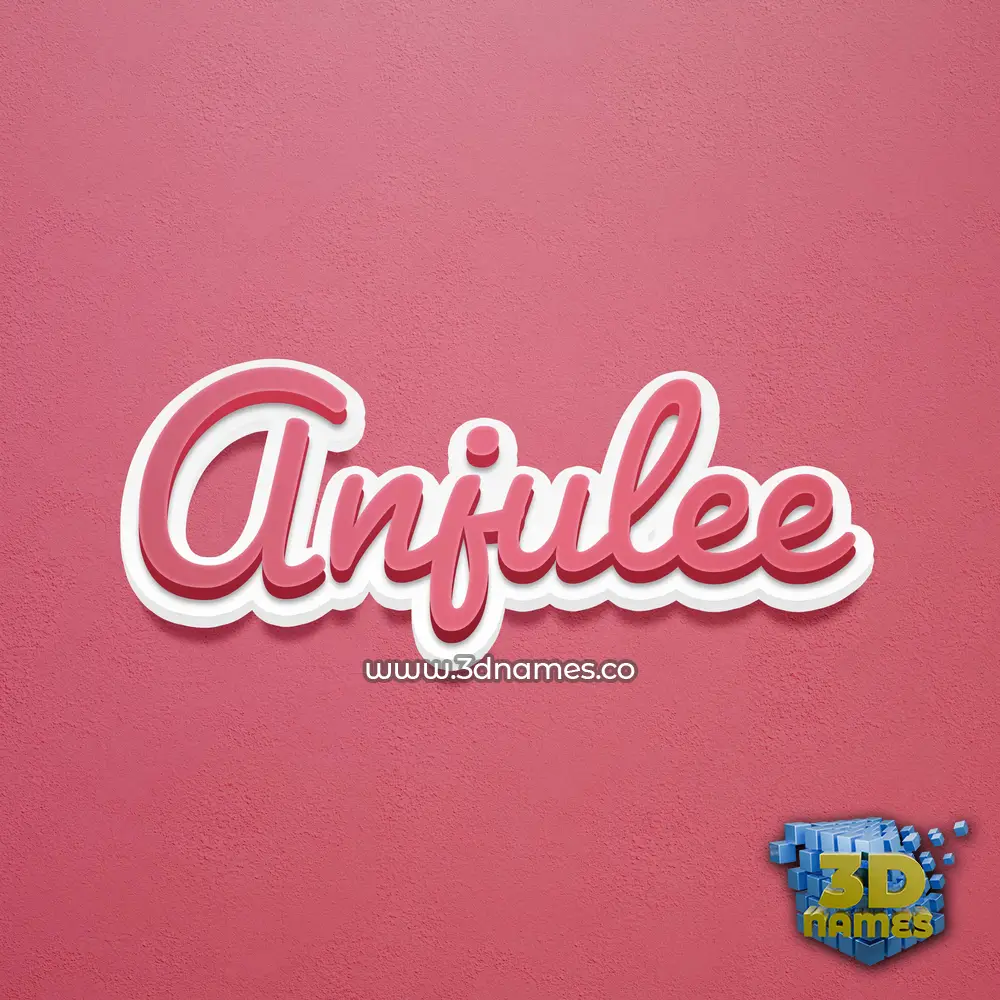 anjulee in Red Scribble style - 3D name wallpaper