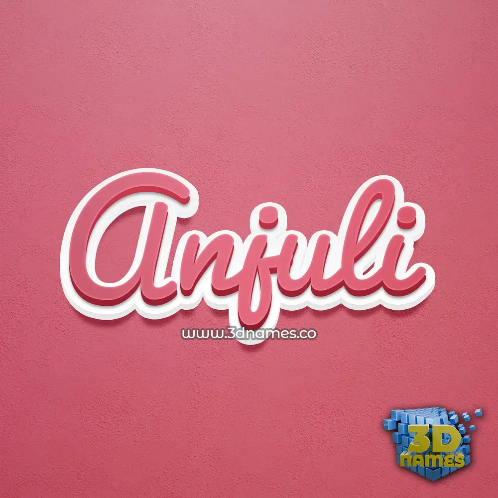 anjuli in Red Scribble style - 3D name wallpaper