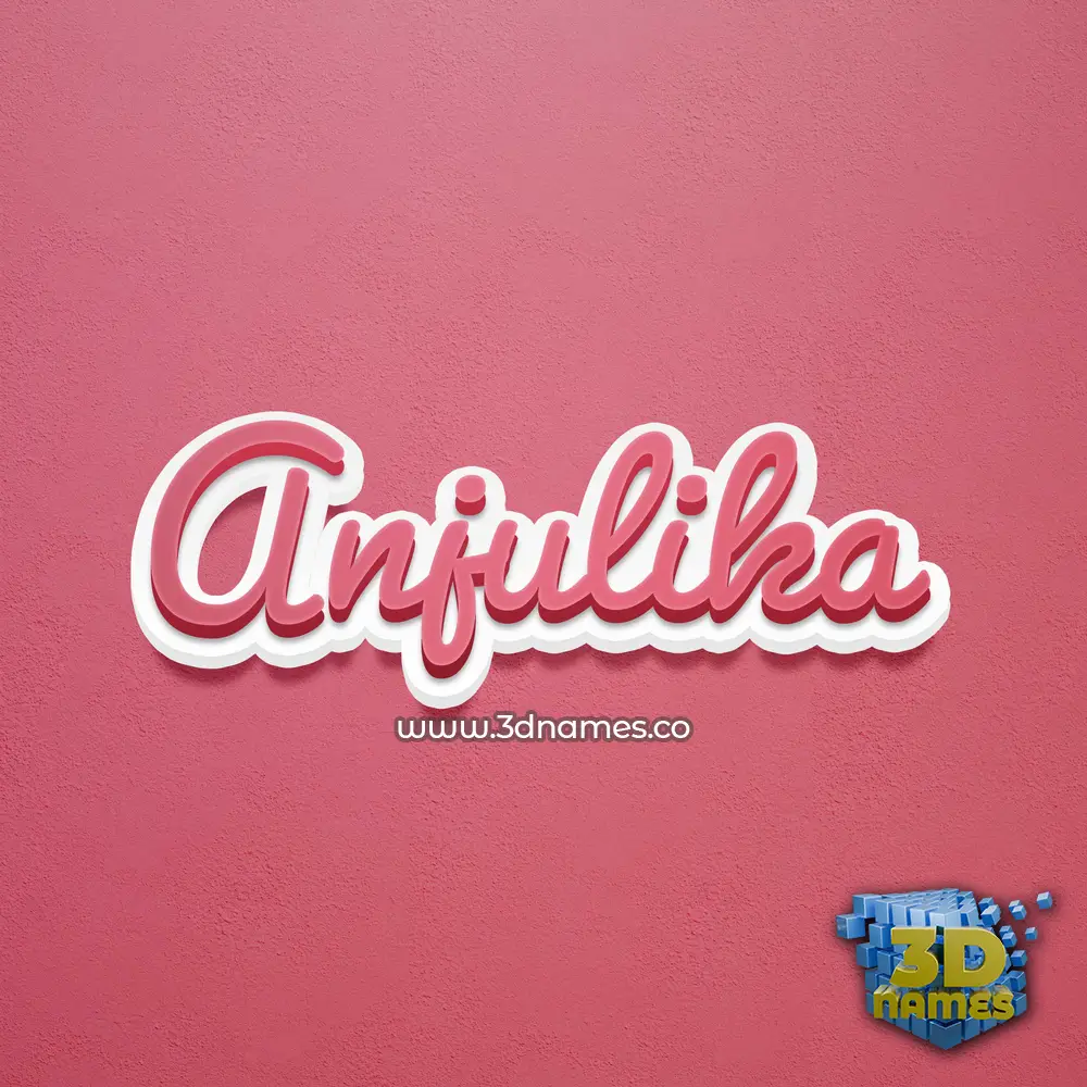 anjulika in Red Scribble style - 3D name wallpaper