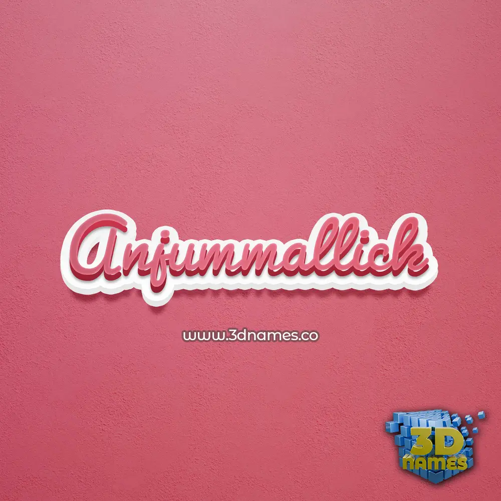 anjummallick in Red Scribble style - 3D name wallpaper