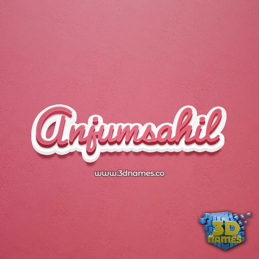 anjumsahil in Red Scribble style - 3D name wallpaper