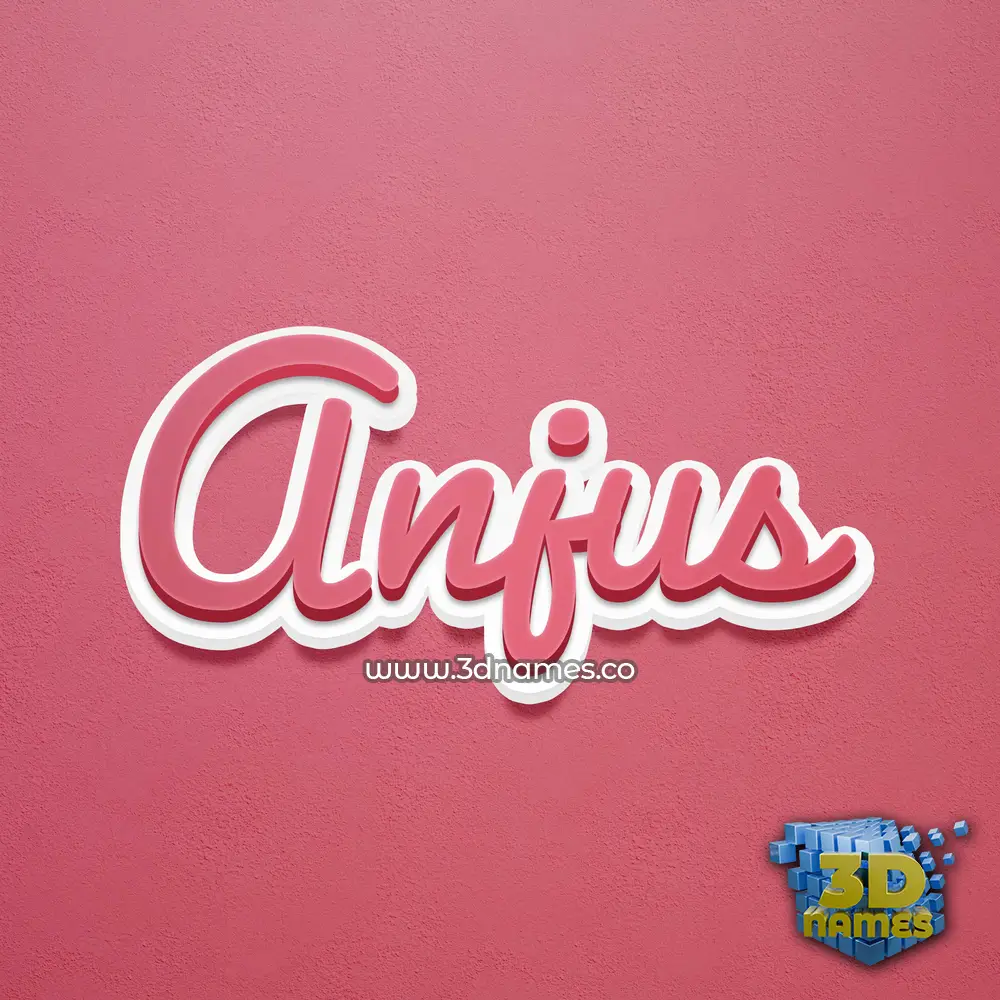 anjus in Red Scribble style - 3D name wallpaper
