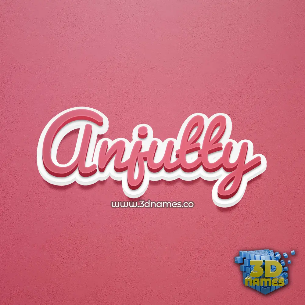 anjutty in Red Scribble style - 3D name wallpaper