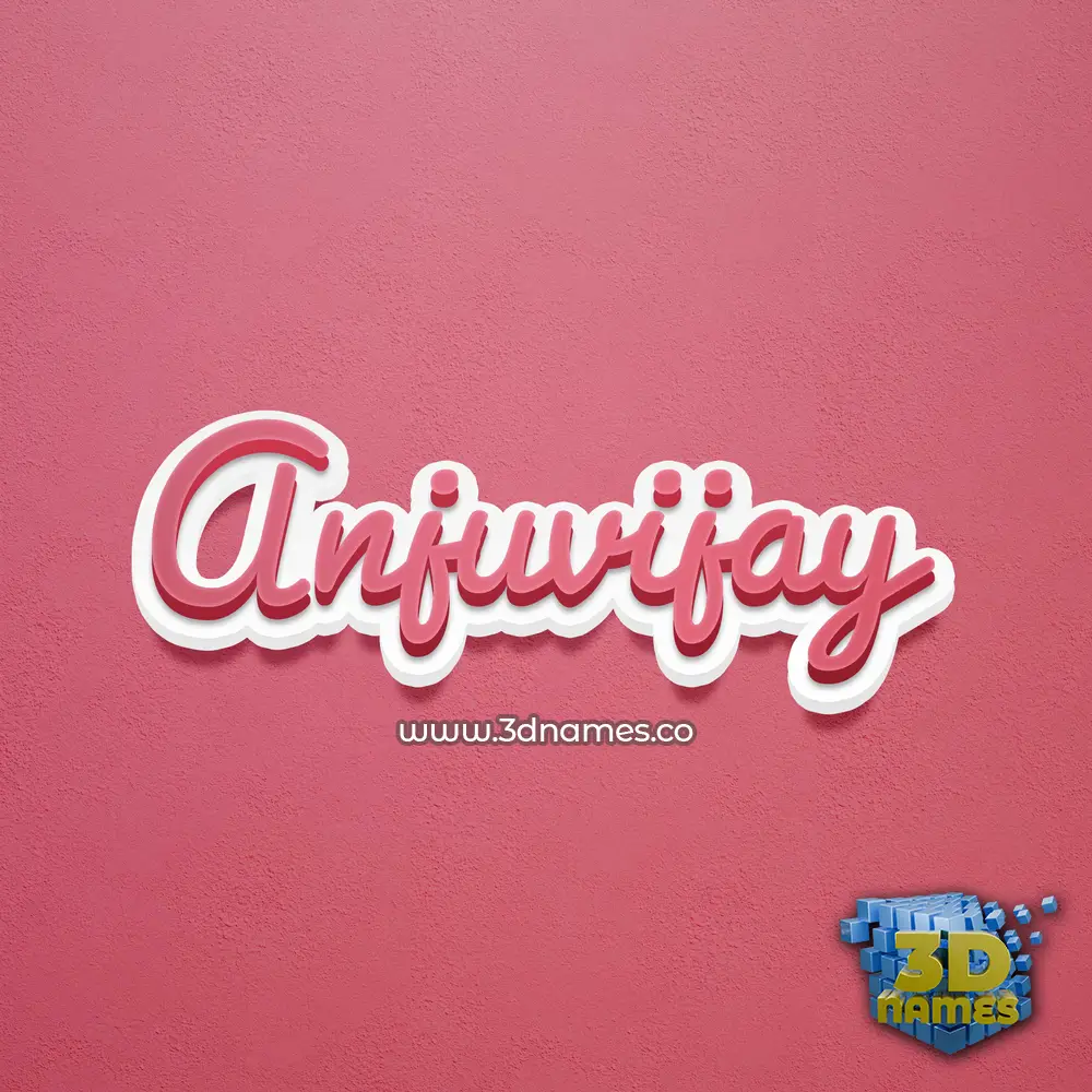 anjuvijay in Red Scribble style - 3D name wallpaper
