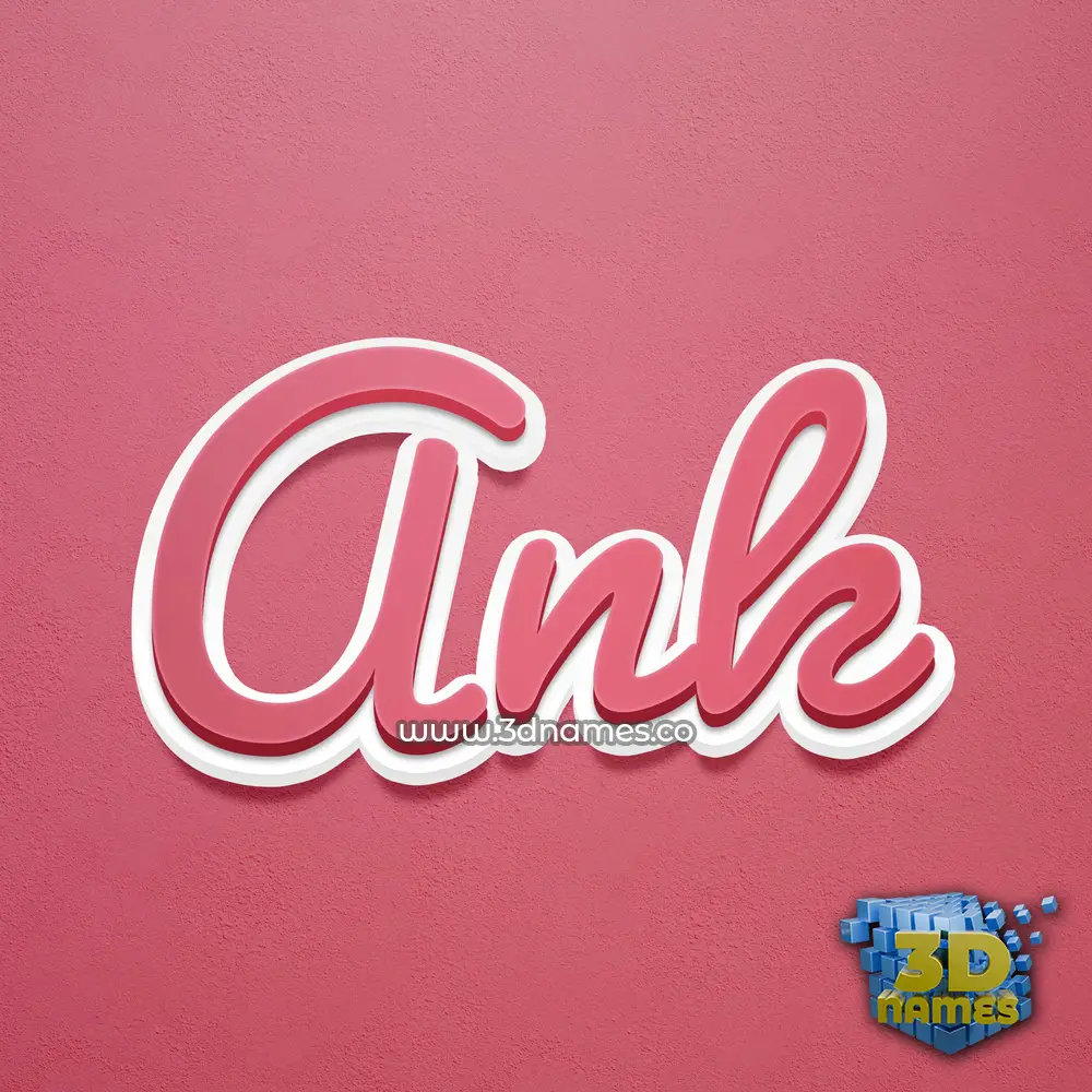 ank in Red Scribble style - 3D name wallpaper