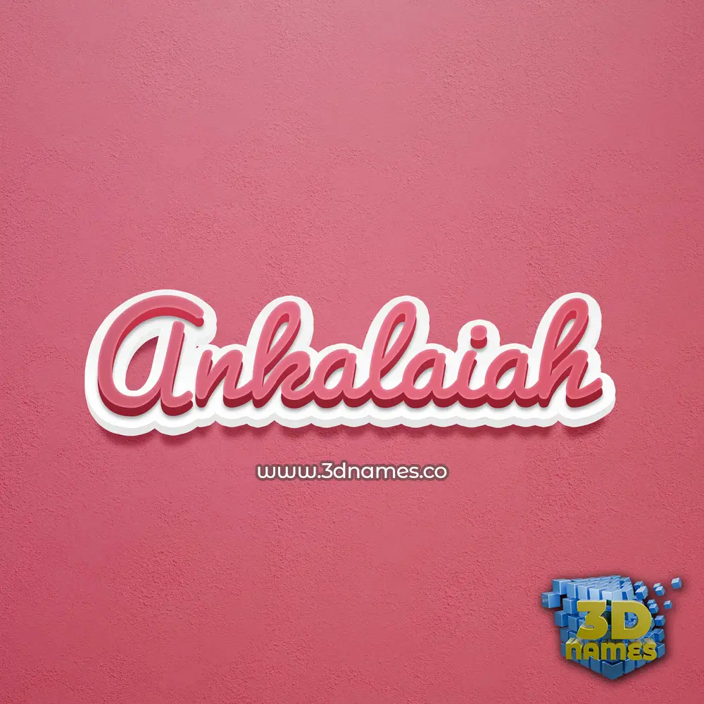 ankalaiah in Red Scribble style - 3D name wallpaper