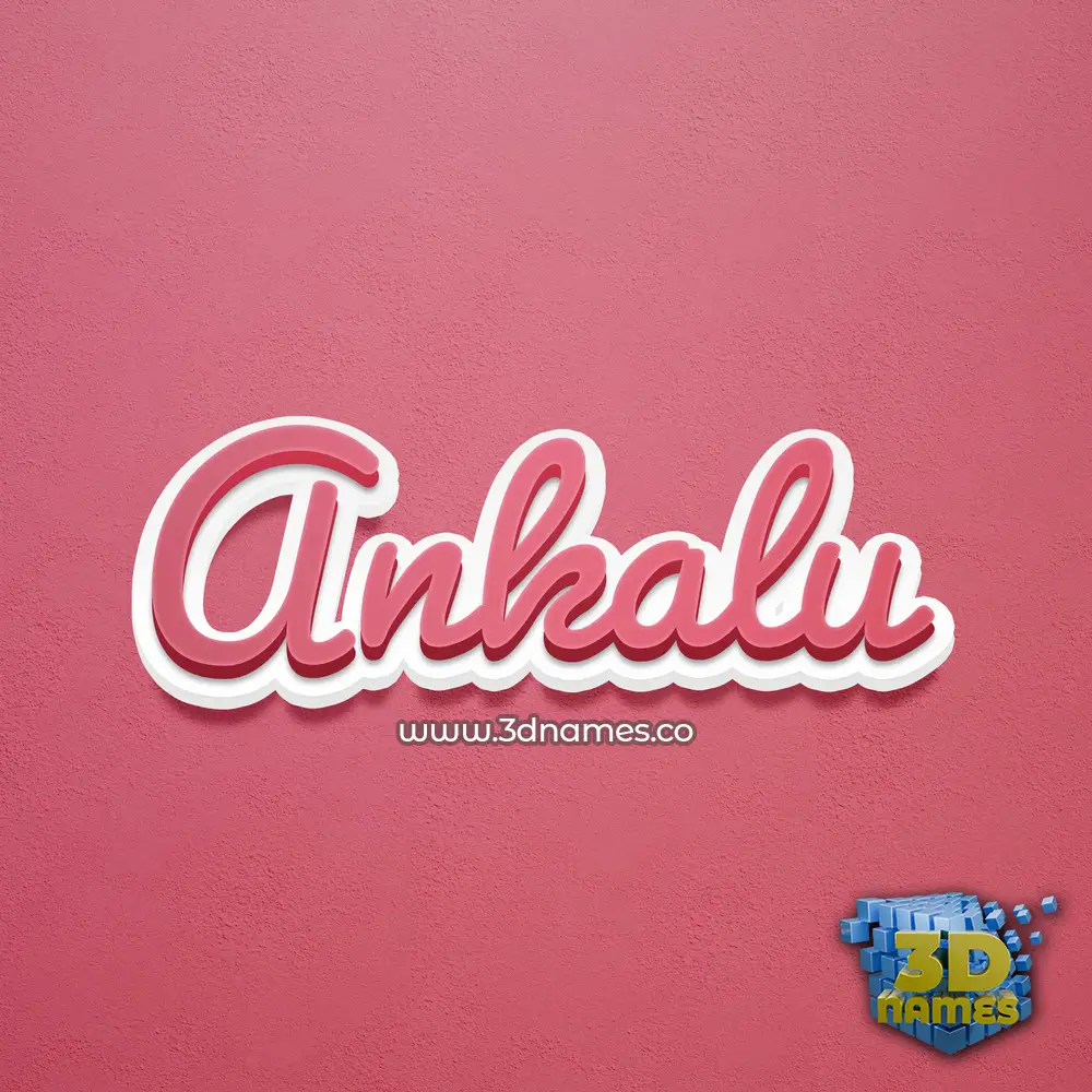 ankalu in Red Scribble style - 3D name wallpaper