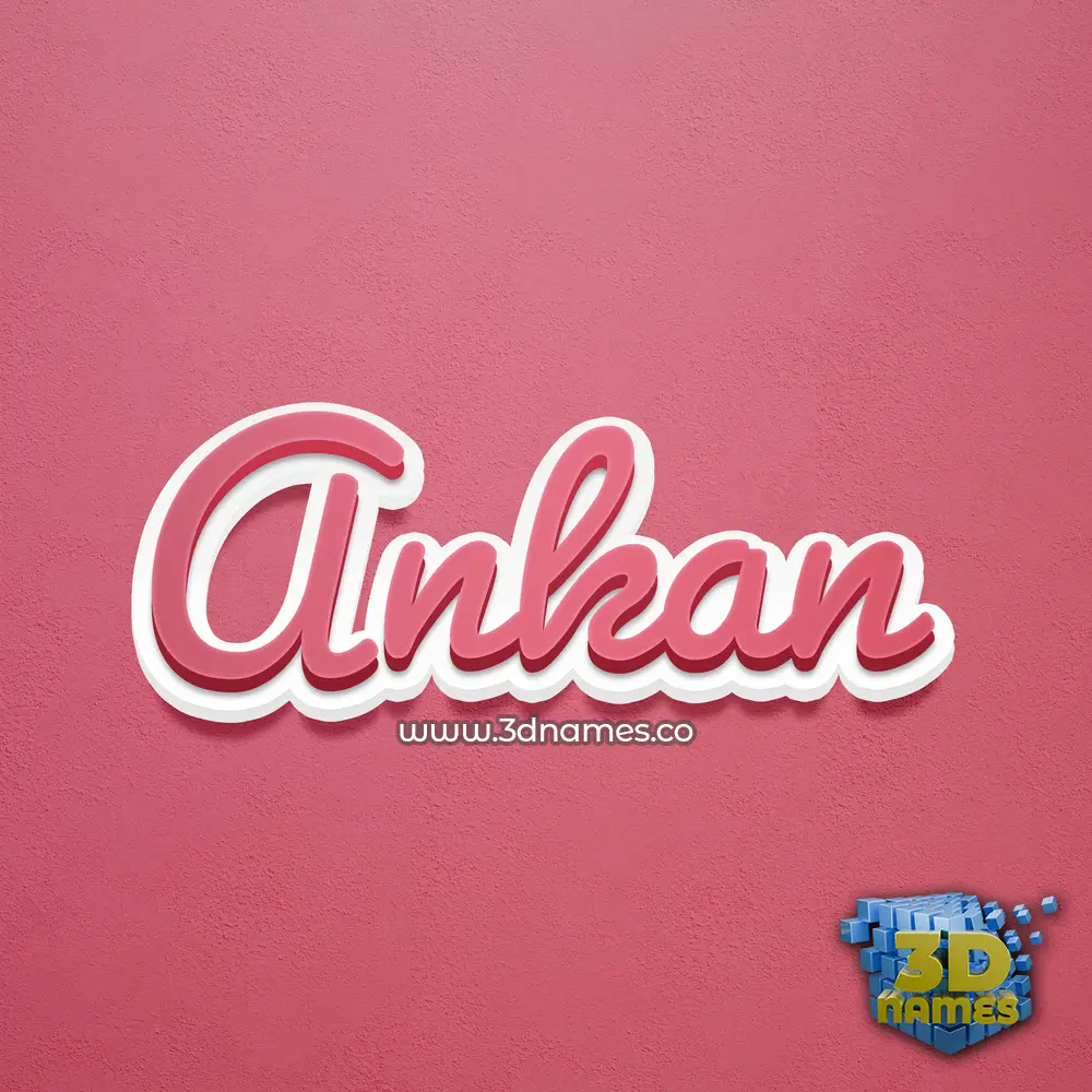 ankan in Red Scribble style - 3D name wallpaper