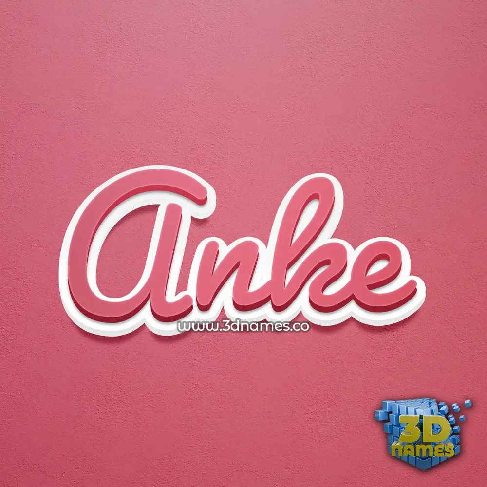 anke in Red Scribble style - 3D name wallpaper