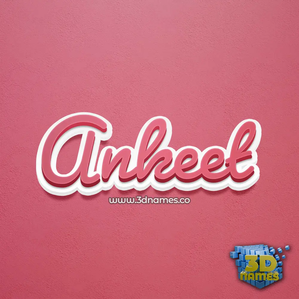 ankeet in Red Scribble style - 3D name wallpaper