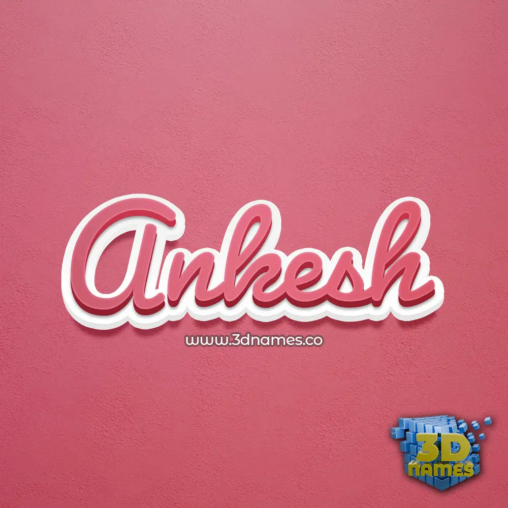 ankesh in Red Scribble style - 3D name wallpaper