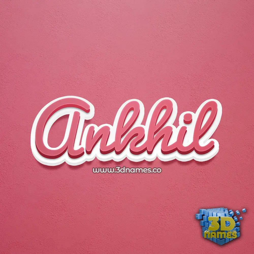 ankhil in Red Scribble style - 3D name wallpaper