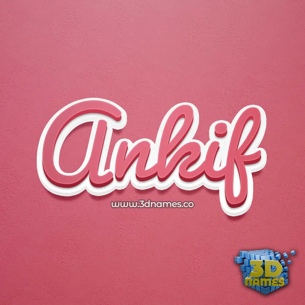 ankif in Red Scribble style - 3D name wallpaper