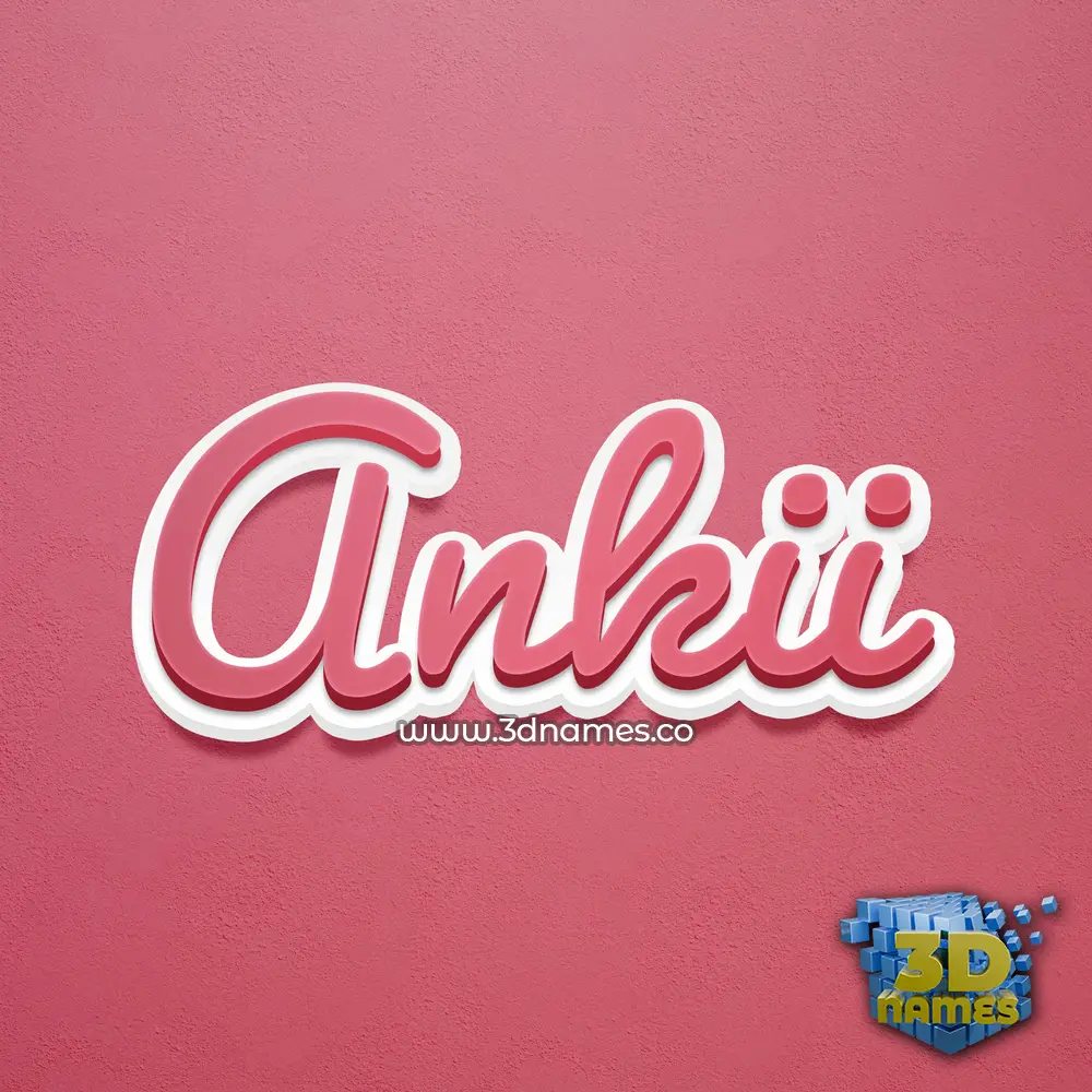 ankii in Red Scribble style - 3D name wallpaper