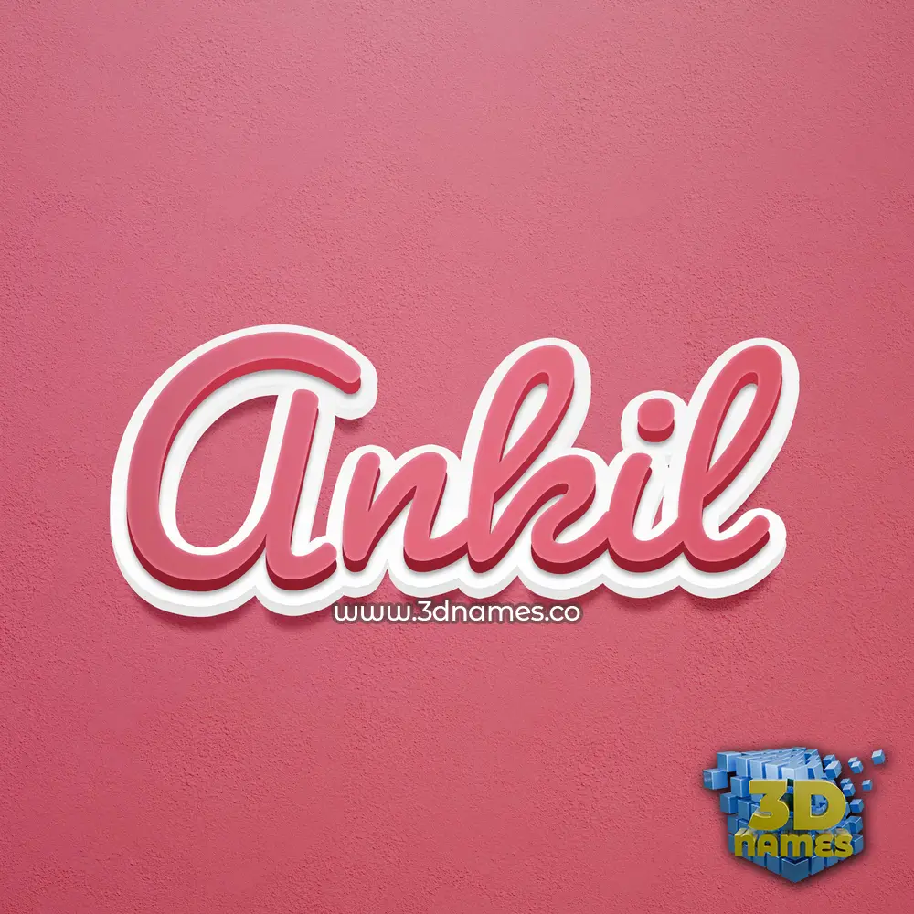 ankil in Red Scribble style - 3D name wallpaper