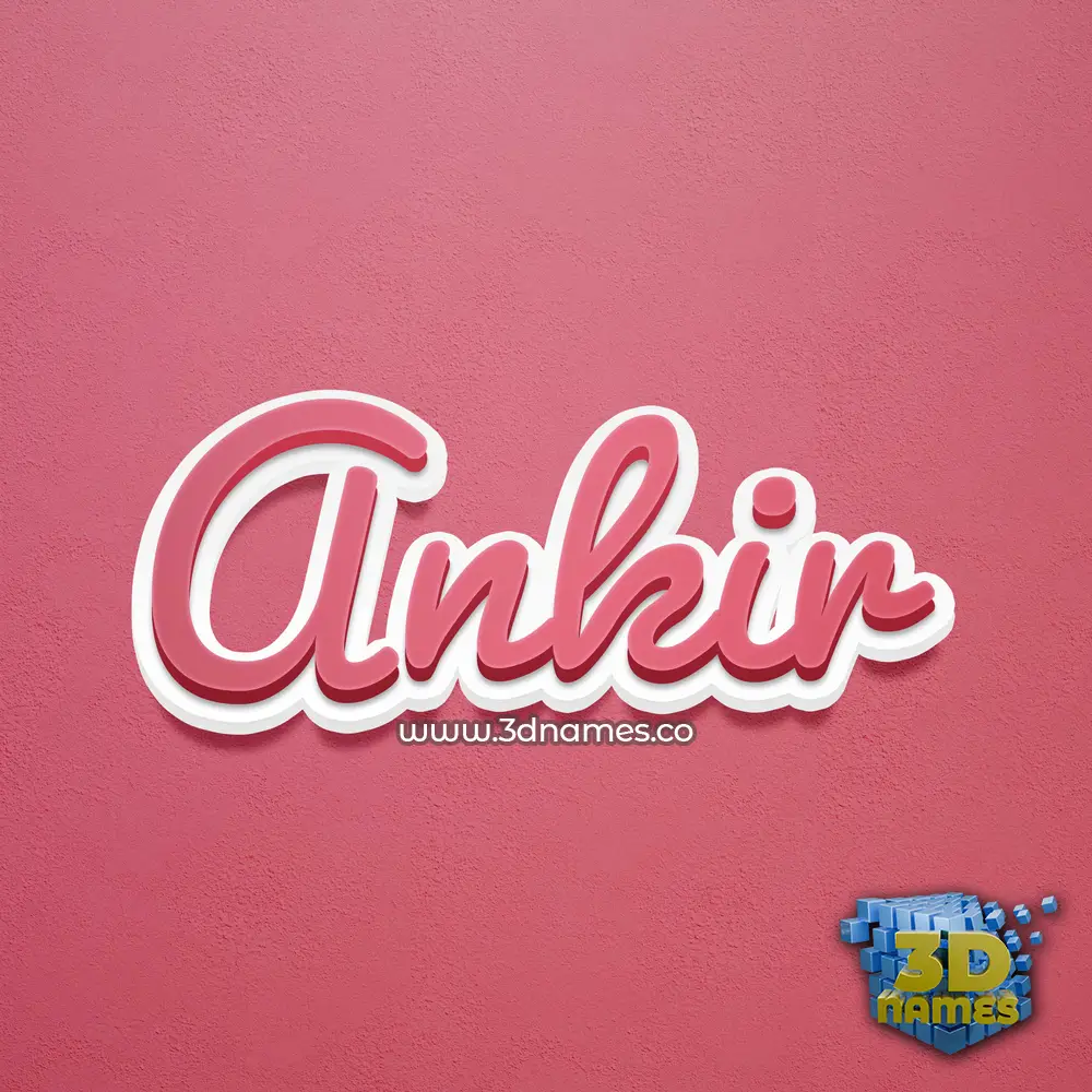 ankir in Red Scribble style - 3D name wallpaper
