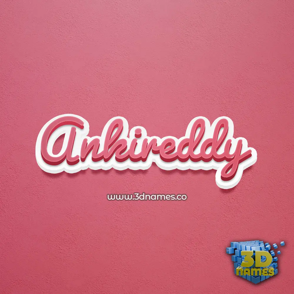ankireddy in Red Scribble style - 3D name wallpaper
