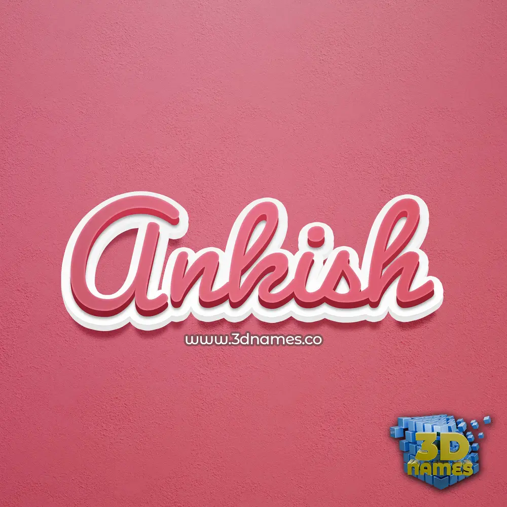 ankish in Red Scribble style - 3D name wallpaper