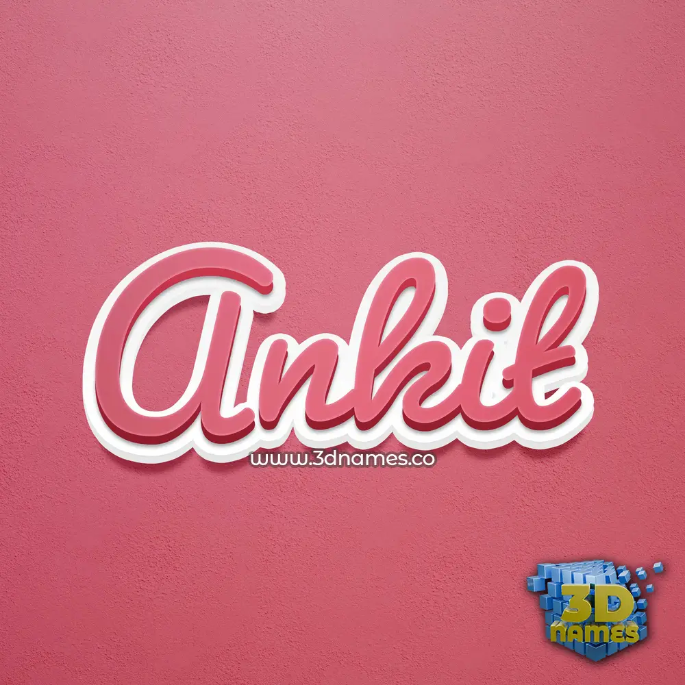 ankit in Red Scribble style - 3D name wallpaper