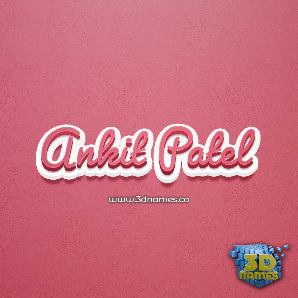 ankit patel in Red Scribble style - 3D name wallpaper