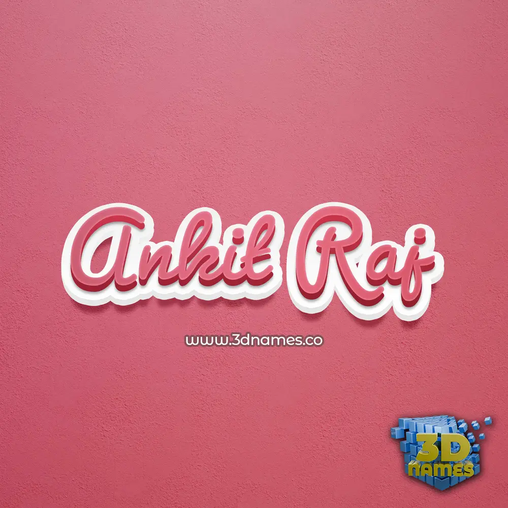 ankit raj in Red Scribble style - 3D name wallpaper