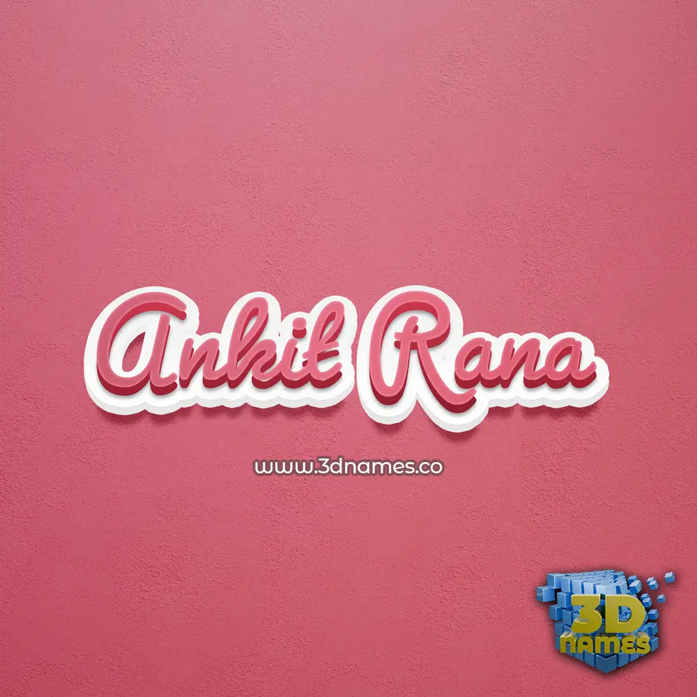 ankit rana in Red Scribble style - 3D name wallpaper